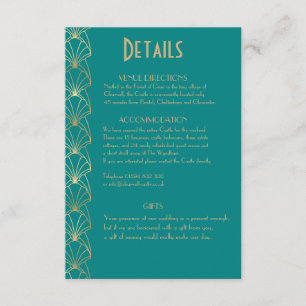 Carte D'accompagnement Élégant Art Déco Chic Great Gatsby Détails Enclosu