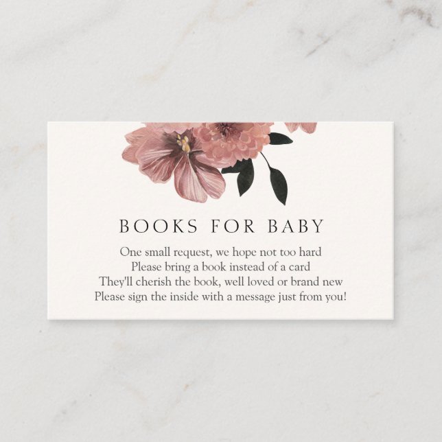 Carte D'accompagnement Elégant automne Floral Livres pour Baby insert car (Devant)