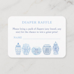 Carte D'accompagnement Élégant Baby shower Blanc Et Bleu Raffle
