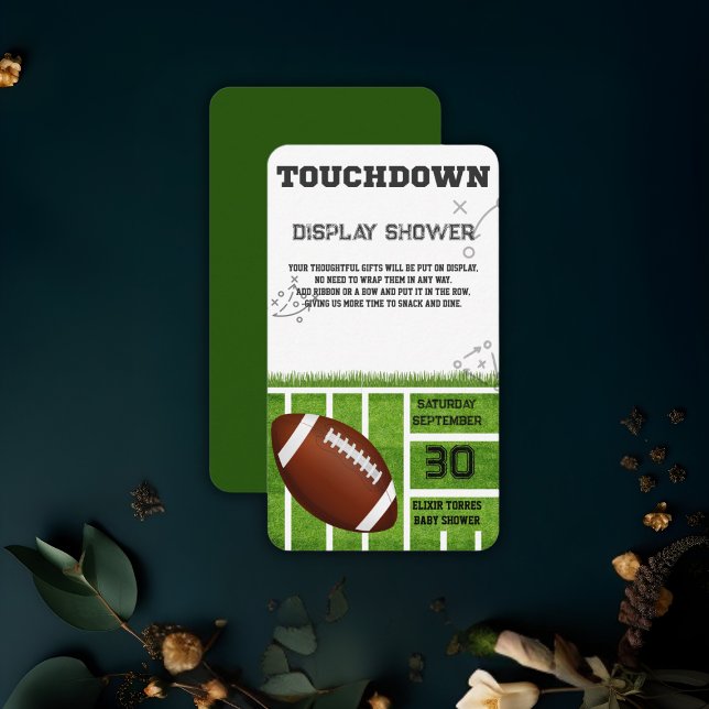 Carte D'accompagnement Élégant Baby shower de football tactile (Créateur téléchargé)