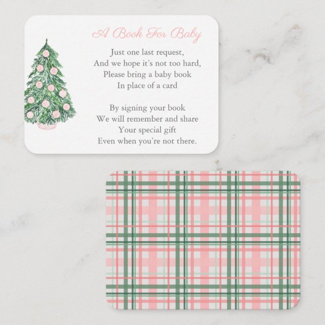 Carte D'accompagnement Élégant Baby shower De Noël Pour Fille Apporter Li (Devant / Derrière)
