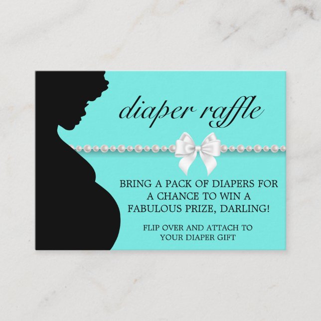 Carte D'accompagnement Élégant Baby shower ethnique Tiffany Diaper Raffle (Devant)