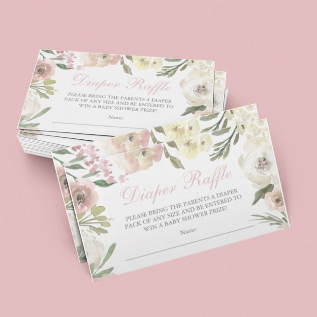 Carte D'accompagnement Élégant Baby shower floral rabat rabat (Créateur téléchargé)