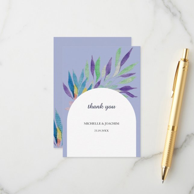 Carte D'accompagnement Elégant Beau Boho Floral Aquarelle Art (Devant/Arrière en situation)