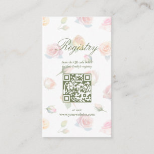Carte D'accompagnement Élégant Bébé En Fleur Baby shower Registre Enclosu