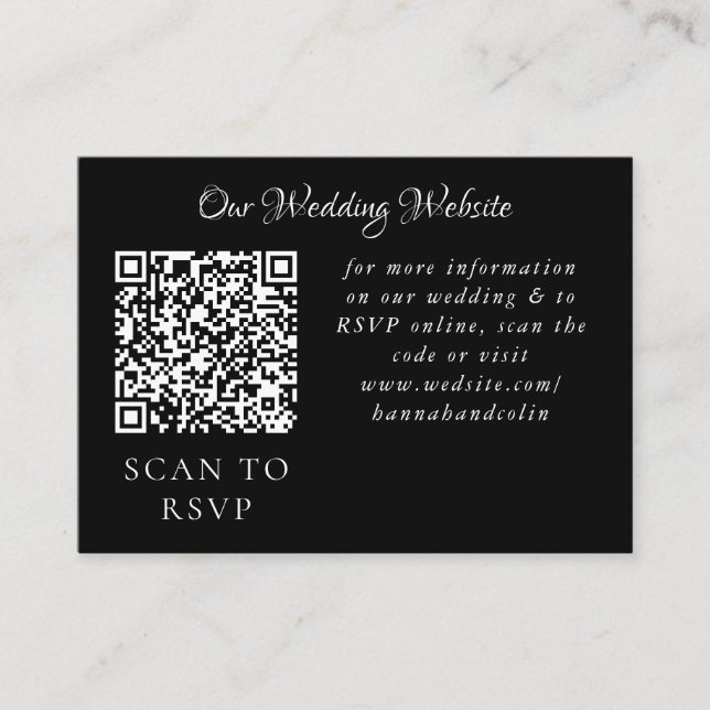 Carte D'accompagnement Elegant Black Burgundy Pink Floral Frame Web QR (Devant)