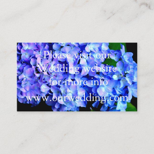 Carte D'accompagnement Élégant bleu violet clair magenta hydrangée floral (Devant)