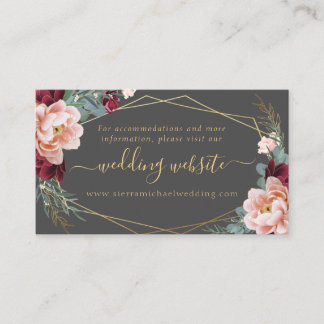 Carte D'accompagnement Elégant Blush Burgundy Grey Mariage Website