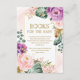 Carte D'accompagnement Élégant Blush Purple Tropical Demande de livre flo