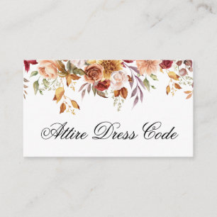 Carte D'accompagnement Elégant Boho Fleur sauvage Mariage Attire Code rob