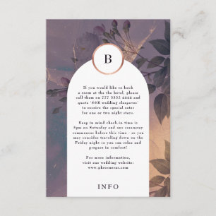 Carte D'accompagnement Élégant Boho Floral Arch Rose or Mariage