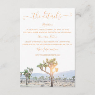 Carte D'accompagnement Elegant Boho Joshua Tree Greenery Détails du Maria