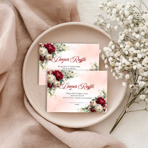 Carte D'accompagnement Élégant boho pivoines bordeaux couche-culotte cade