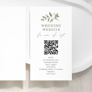 Carte D'accompagnement Elegant Botanical Mariage QR Code Détails du site 