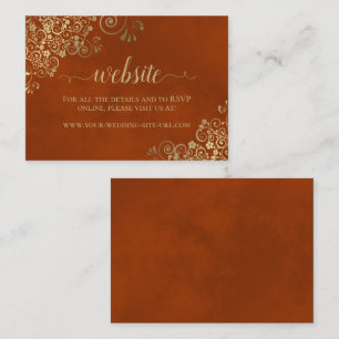 Carte D'accompagnement Elégant boucles d'or sur le site Mariage Orange ro