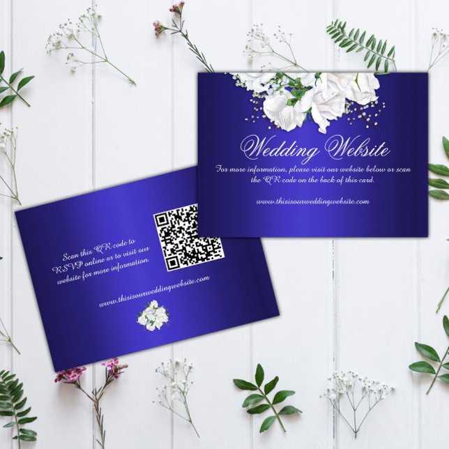 Carte D'accompagnement Elégant Bouquet Rose Bleu Mariage site Web (Créateur téléchargé)
