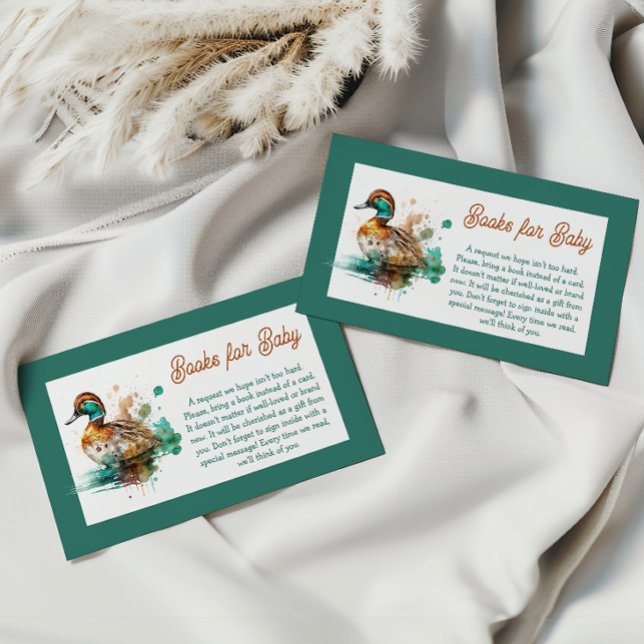 Carte D'accompagnement Elégant cadre vert Mallard Baby shower Jeu (Créateur téléchargé)