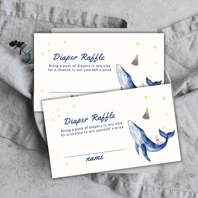Carte D'accompagnement Elégant Canard Stars Baleine Déchets Baby shower R (Elegant Duck Stars Whale Diaper Raffle Baby Shower Enclosure Card)
