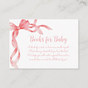 Carte D'accompagnement Elegant C'est une fille Rose Bow Books pour bébé