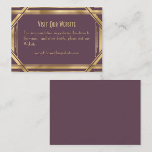 Carte D'accompagnement Élégant chic Great Gatsby Détails Mariage Enclos