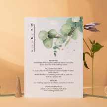 Élégant Chic Green Eucalyptus Mariage or accents