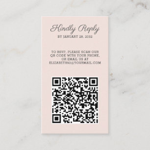 Carte D'accompagnement Elegant chic photo QR Code en ligne RSVP