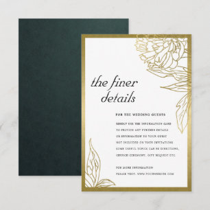CARTE D'ACCOMPAGNEMENT ÉLÉGANT CLASSY GOLD FOIL MARIAGE FLORAL DÉTAILS