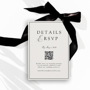 Carte D'accompagnement Élégant Code QR de Réponse de Mariage Royal Ivoire