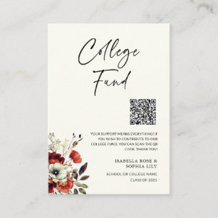 Carte D'accompagnement Elegant College Twins Graduation Fund QR Code