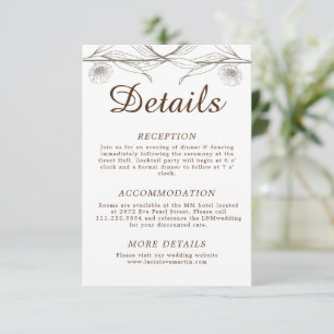 Carte D'accompagnement Élégant Comfort Light Green Floral Mariage Détail
