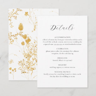 Carte D'accompagnement Élégant Delicate Floral Calligraphy Mariage détail