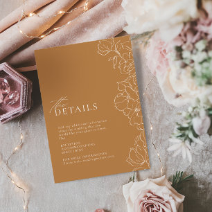 Carte D'accompagnement Élégant détail de chute dorée florale dessinée à l