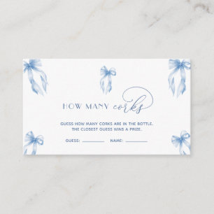 Carte D'accompagnement Elegant Dusty Blue Bow Devine Combien De Corks Jeu