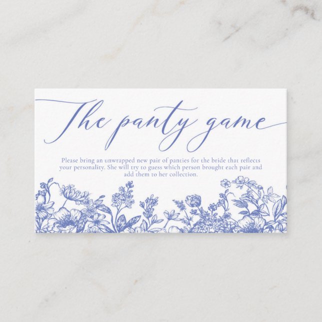 Carte D'accompagnement Elégant Dusty Blue Fleur sauvage The Panty Game (Devant)