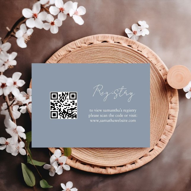 Carte D'accompagnement Elegant Dusty Blue nuptiale (Créateur téléchargé)