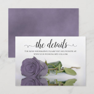 Carte D'accompagnement Elegant Dusty Purple Rose Détails du Mariage Site 