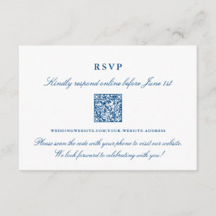 Carte D'accompagnement Elegant en ligne RSVP QR Code - Portland Collectio