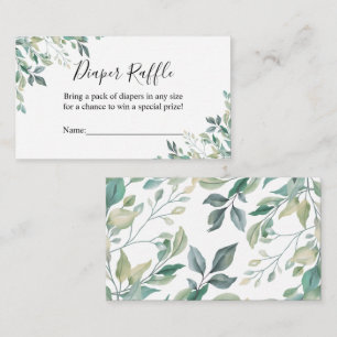 Carte D'accompagnement Elégant Eucalyptus Green Diaper Raffle Ticket