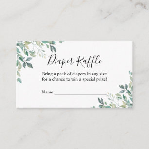 Carte D'accompagnement Elégant Eucalyptus Green Diaper Raffle Ticket