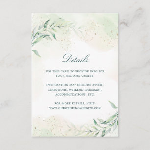 Carte D'accompagnement Elégant Eucalyptus Greenery Détails du Mariage