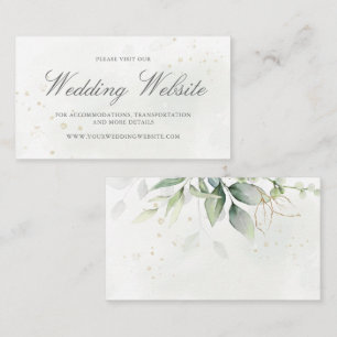 Carte D'accompagnement Elégant Eucalyptus Greenery Gold Mariage site Web