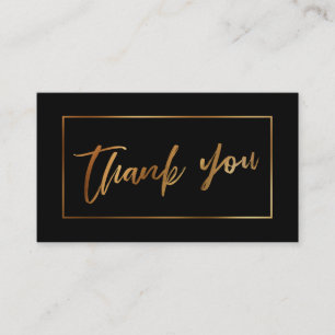 Carte D'accompagnement Elégant Faux Gold moderne sur Merci noir