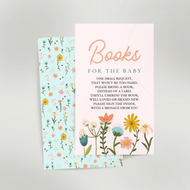 Carte D'accompagnement Elégant Fleur sauvage Girls Livres Pour Bébé (Créateur téléchargé)