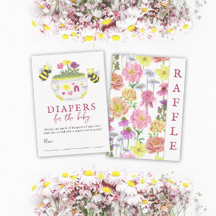 Carte D'accompagnement Élégant Fleur sauvage rose Baby shower Déchets Raf