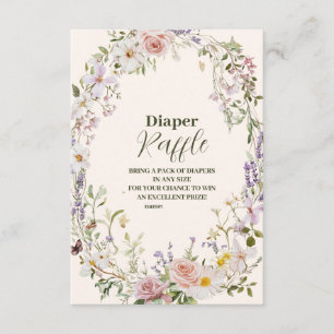 Carte D'accompagnement Élégant Fleur sauvage rose Boho Diapper Raffle