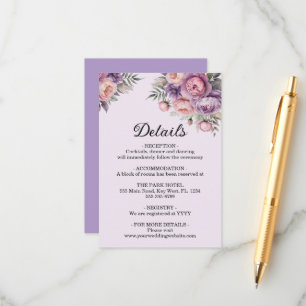 Carte D'accompagnement Élégant floral doux Pastel couleurs Mariage