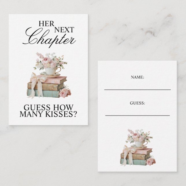Carte D'accompagnement Elegant Floral Her Next Chapter Bridal Shower  (Devant / Derrière)