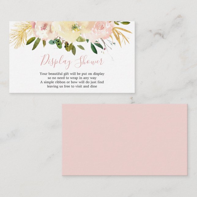 Carte D'accompagnement Élégant Floral Or Blush rose (Devant / Derrière)