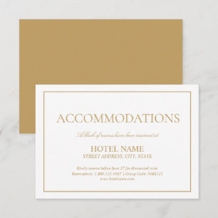 Carte D'accompagnement Élégant Gold Classic Script Hébergements