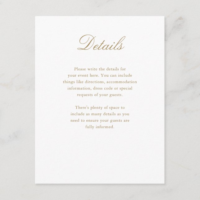 Carte D'accompagnement Elegant Gold Cross Baptism Christening Détails (Devant)